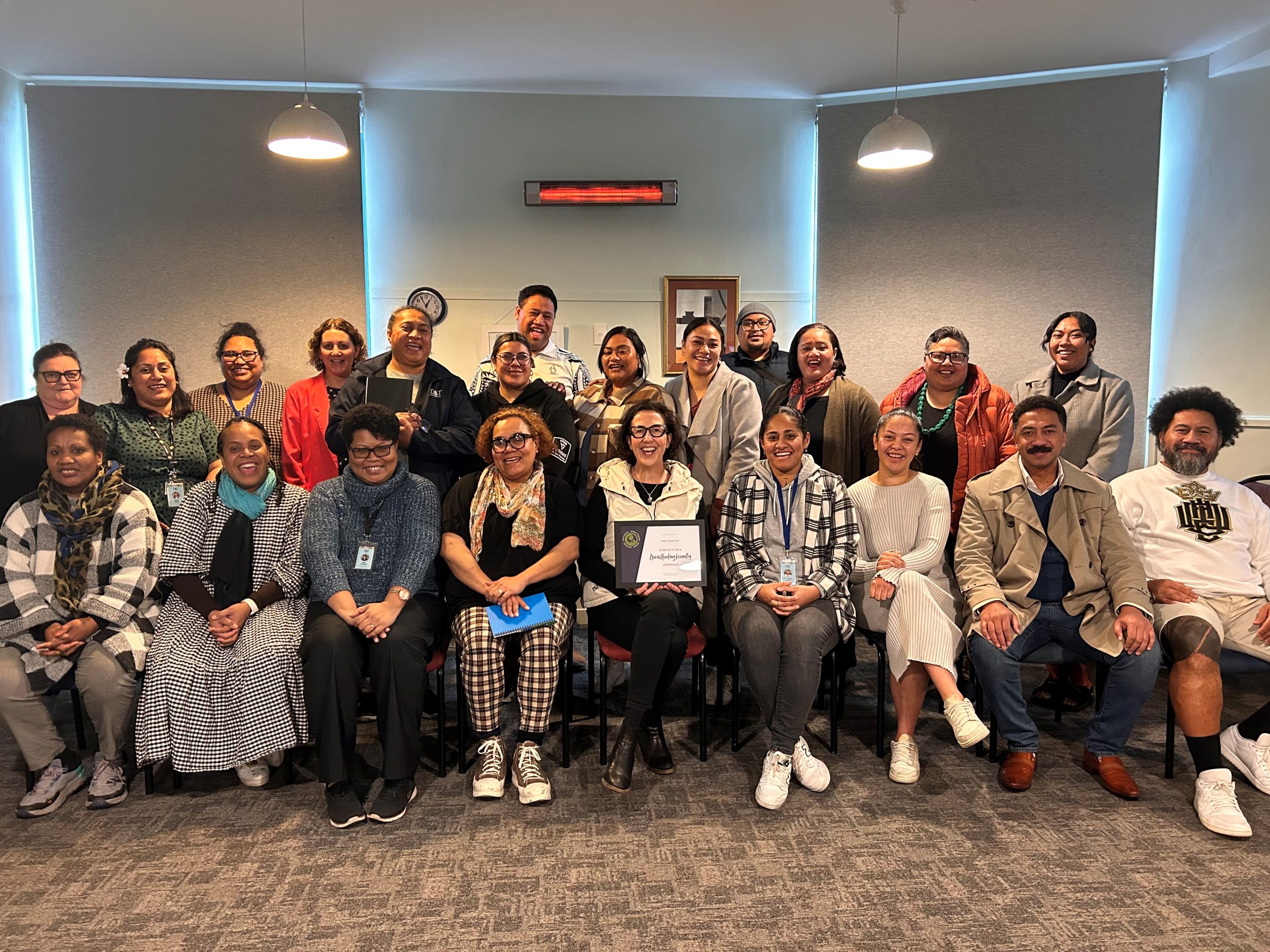 Tangata Atumotu Trust certify as a Breastfeeding Friendly Workplace